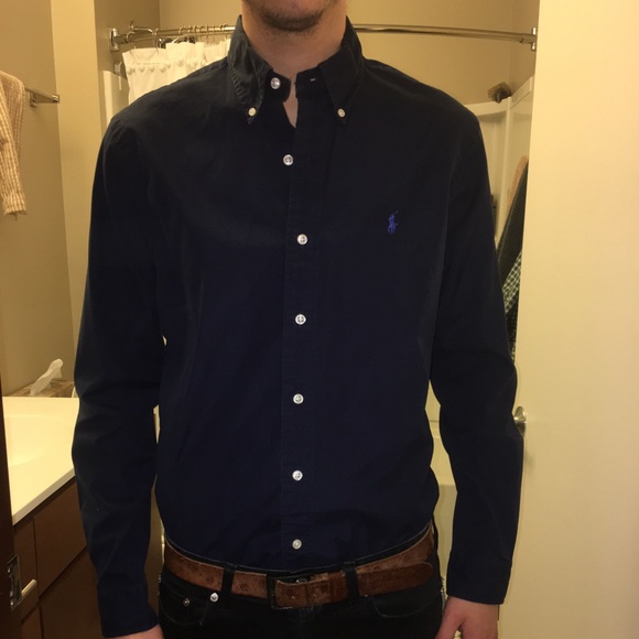 Men’s Ralph Lauren blue button down dress shirt - Picture 2 of 7